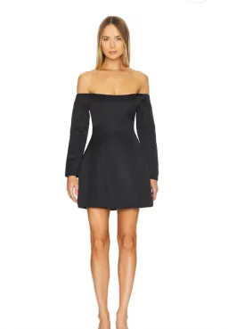 Elliatt Vida Off The Shoulder Day Mini Dress Black Size AU 10 for rent on The Volte - image 1