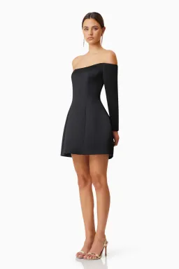 Elliatt Vida Off The Shoulder Day Mini Dress Black Size AU 10 for rent on The Volte - image 5