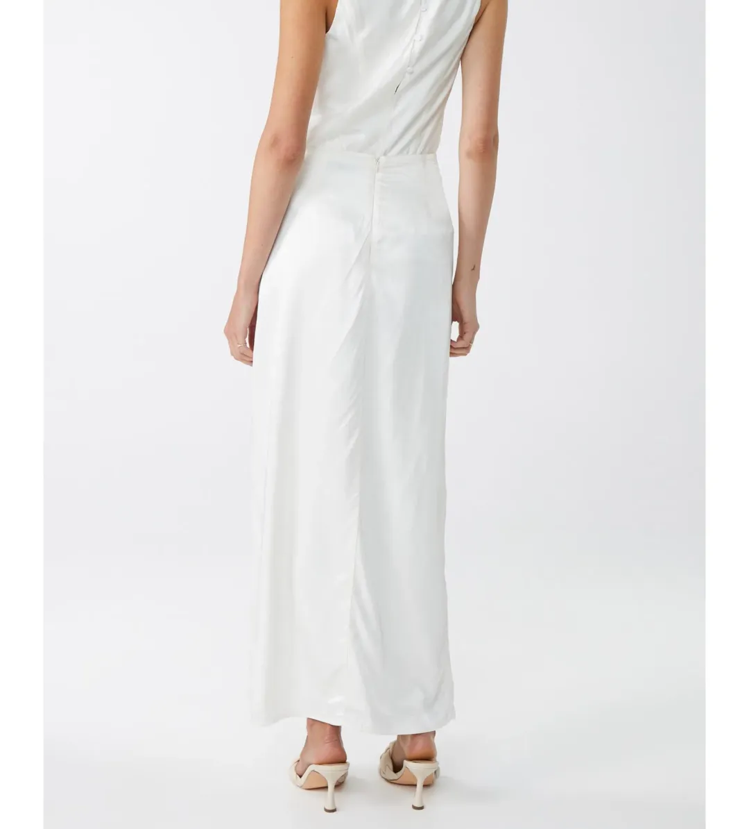 Lover Lagos Slip Midi Skirt White Size 12 for rent on The Volte - main image