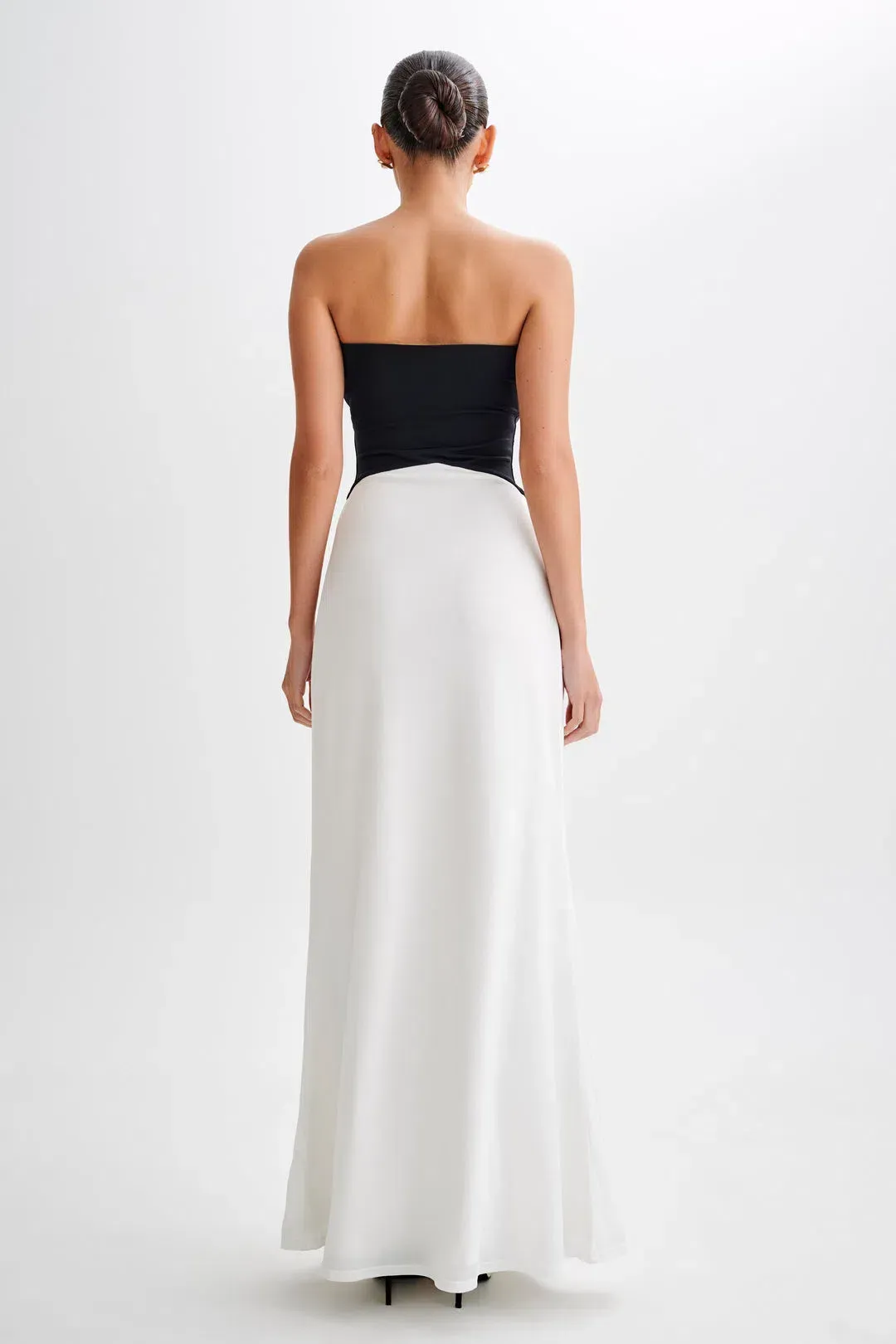 Meshki Ruby Strapless Slinky Maxi Dress White Size 4 for rent on The Volte - main image