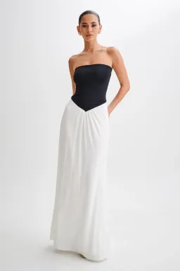 Meshki Ruby Strapless Slinky Maxi Dress White Size 4 for rent on The Volte - image 1