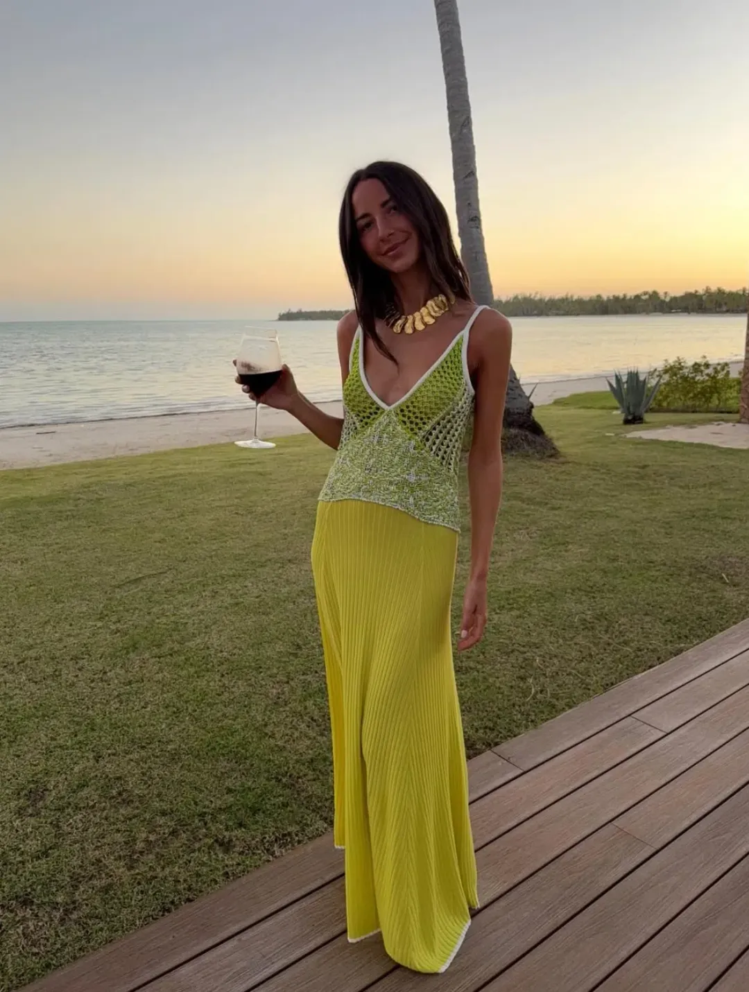 Christopher Esber Grafted Duo Cami Gown Yellow Size S / Aus 8 for rent on The Volte - main image