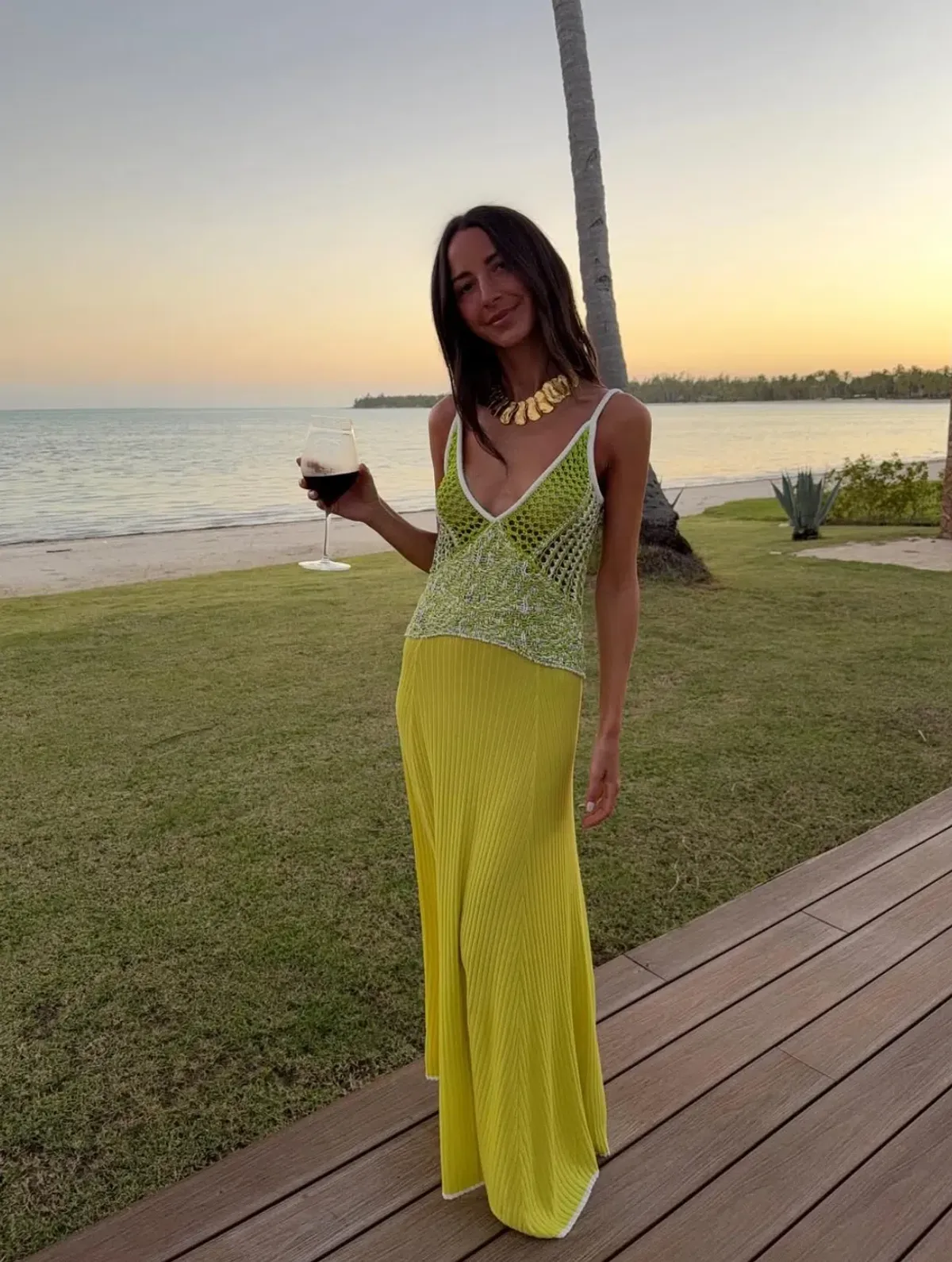 Christopher Esber Grafted Duo Cami Gown Yellow Size S / Aus 8 - Image 4