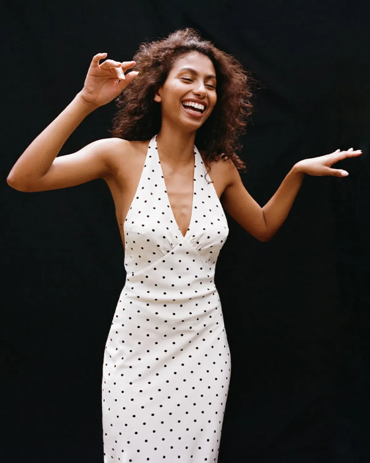 Realisation Par Sadie Halter Midi Dress Petite Spot Size 10 - Image 2