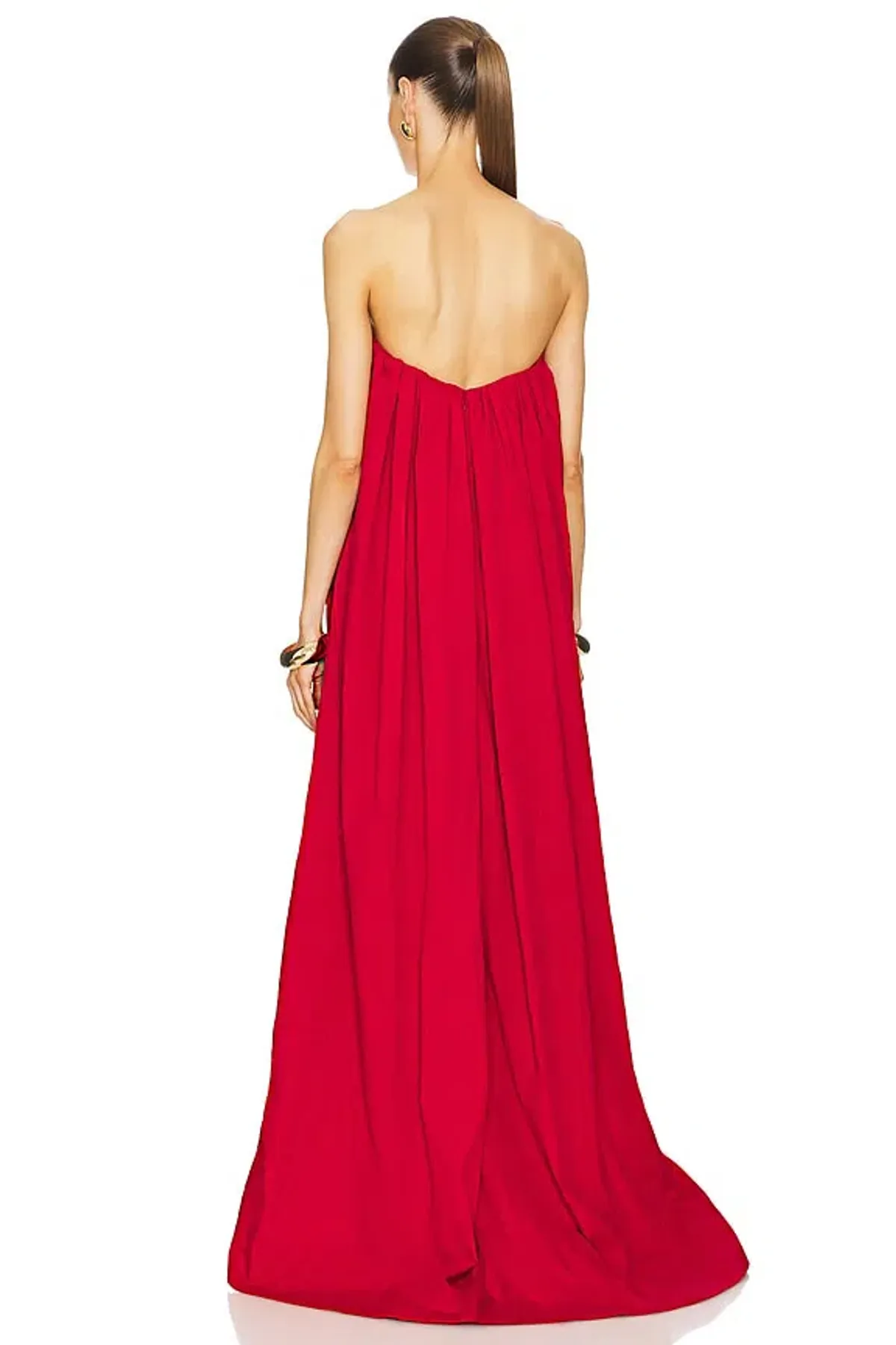 Helsa Studio Crinkle Pleated Gown Very Red Size 8 - Image 7