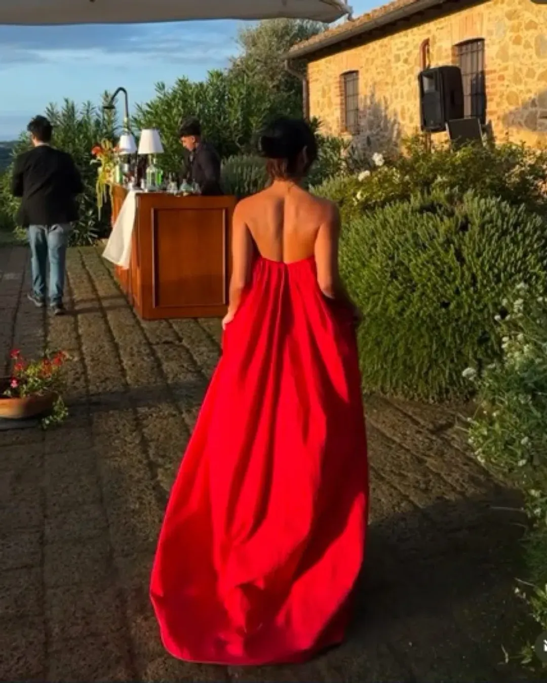 Helsa Studio Crinkle Pleated Gown Very Red Size 8 for rent on The Volte - main image