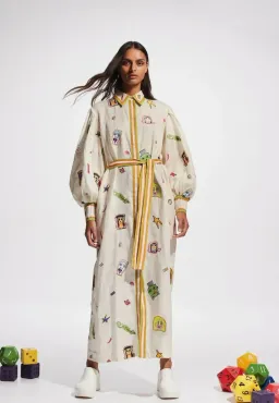 Alemais Checkers Embroidered Maxi Dress Multi Size 8 for rent on The Volte - image 1