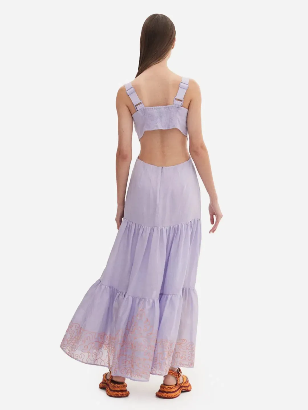 Alemais Maggie Cutout Midi Dress Purple Size 8 for rent on The Volte - main image