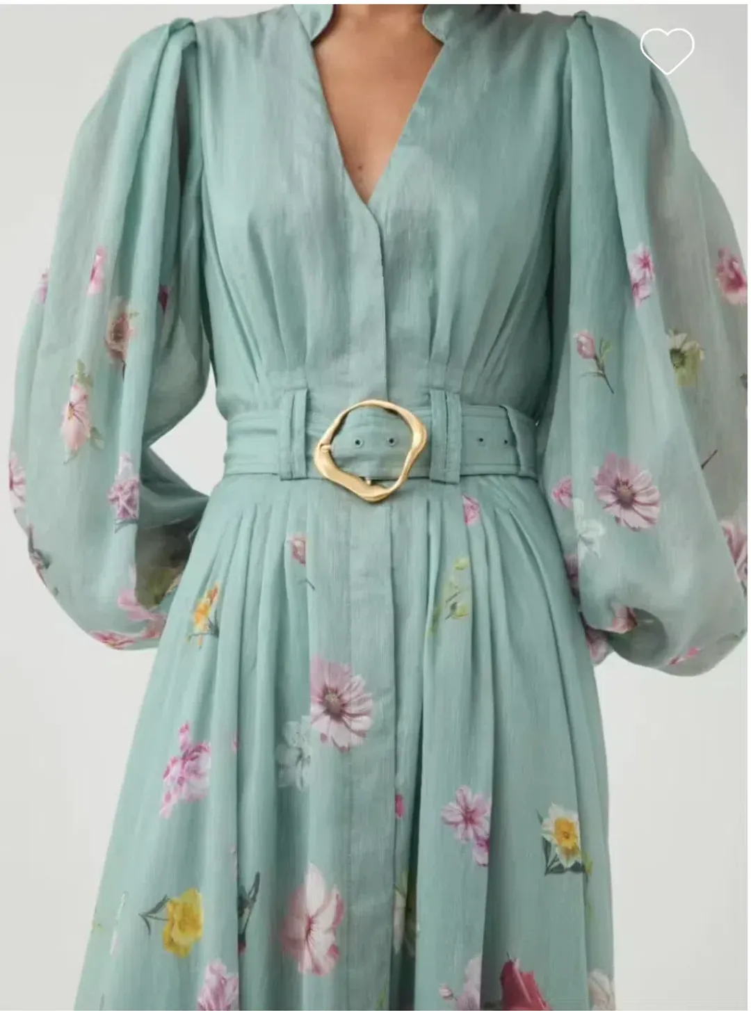 Aje Fleur Shirt Midi Dress Green Size 16 for rent on The Volte - main image