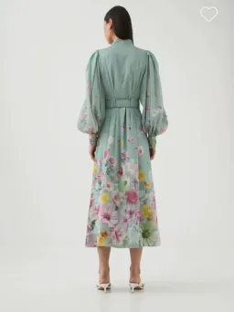 Aje Fleur Shirt Midi Dress Green Size 16 for rent on The Volte - image 3