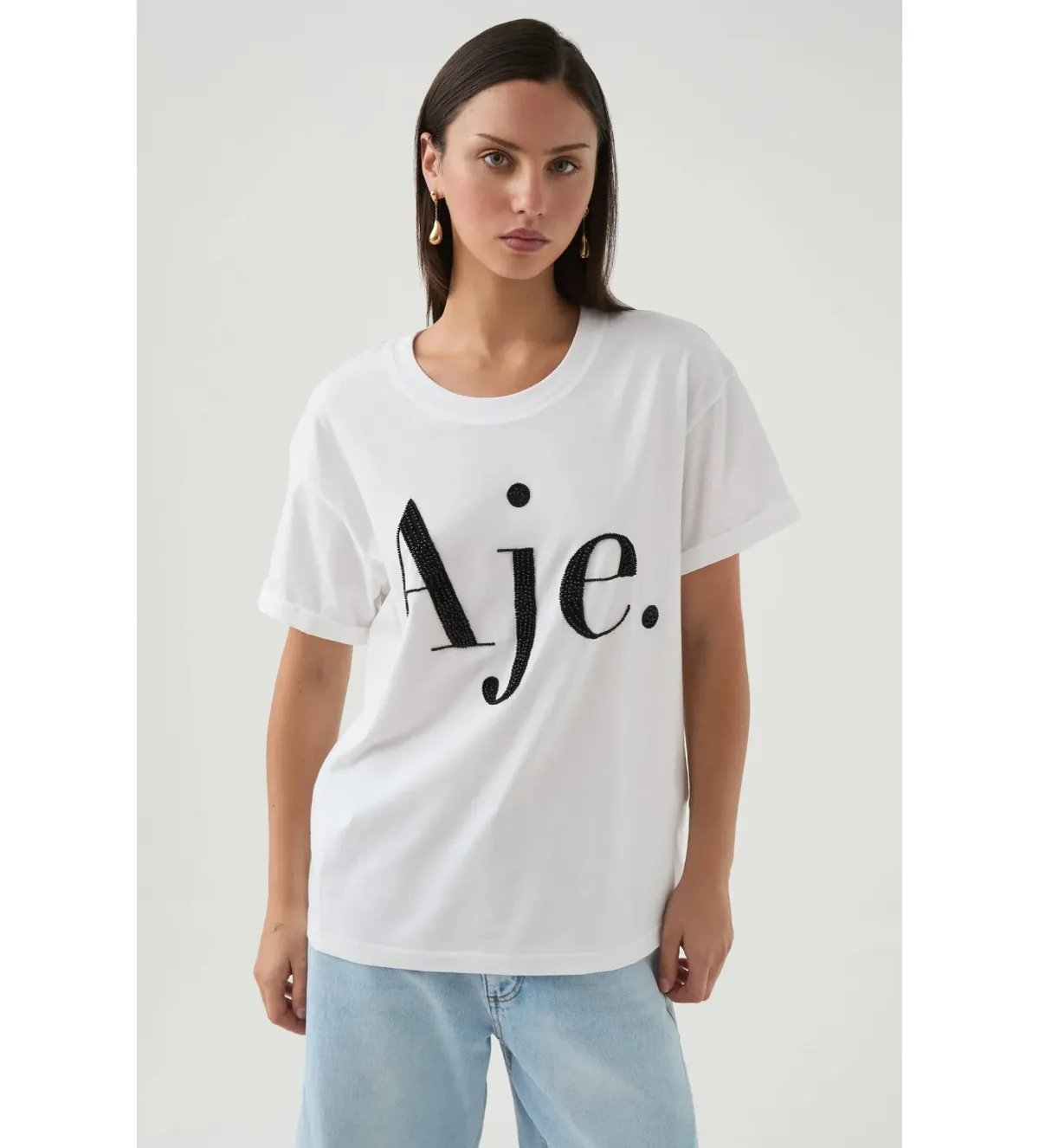 Aje Beyond Embellished Logo Tee Size XS/6 - Image 1