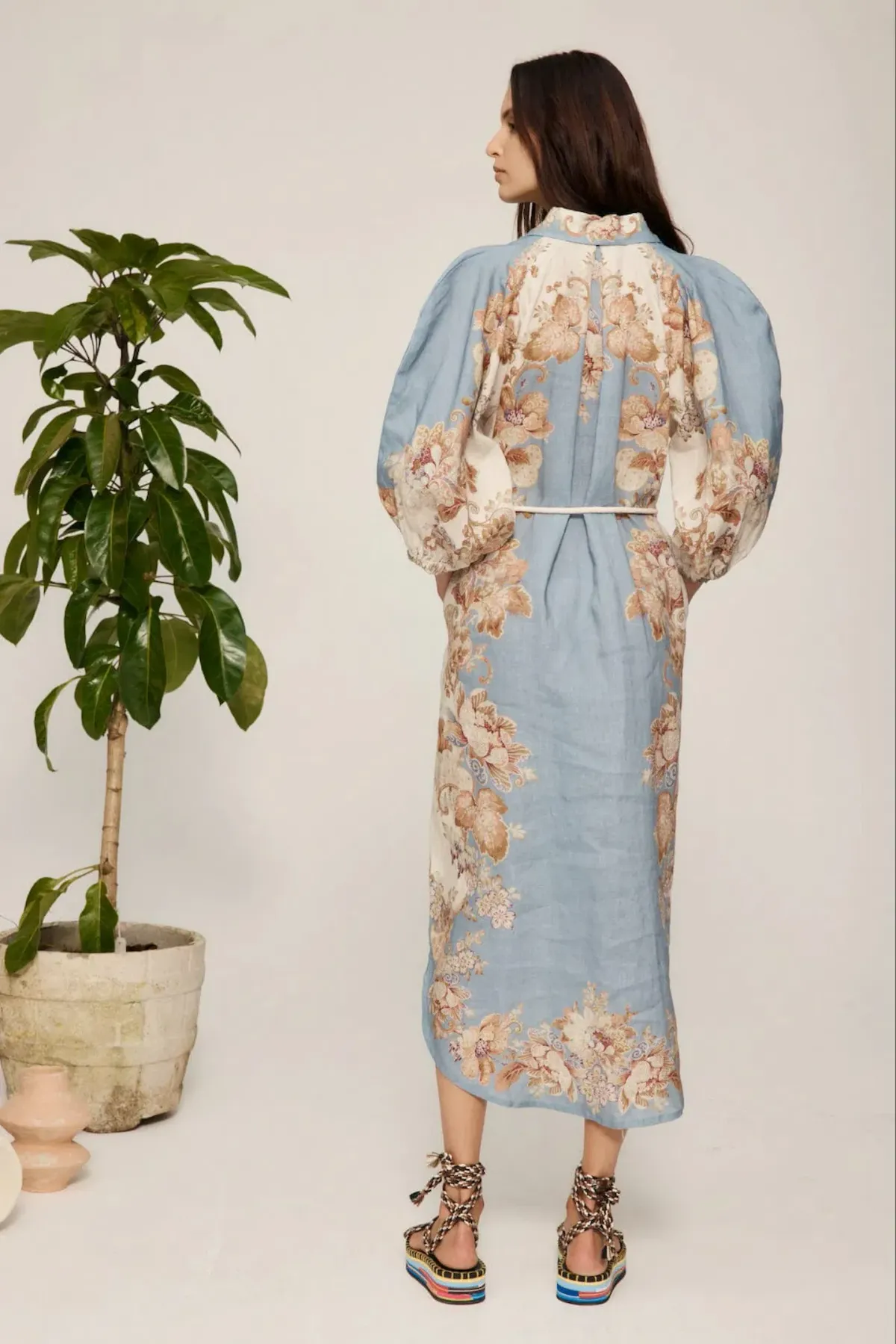 Alemais Blythe Midi Shirtdress Sky Blue Size AU 6 - Image 2