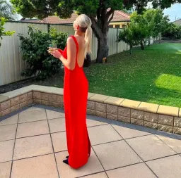 Effie Kats Verona Gown Red Size AU 6 for rent on The Volte - image 4