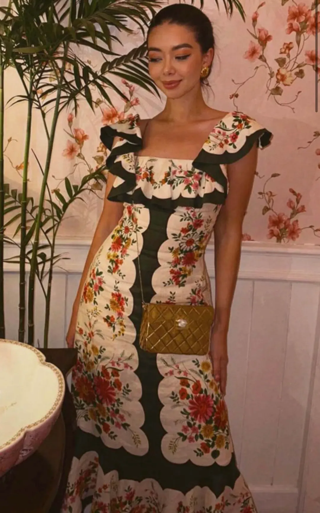 Alemais Elisabetta Ruffle Midi Dress Multi Size AU 10 for rent on The Volte - main image