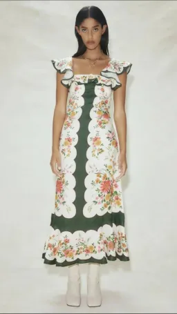 Alemais Elisabetta Ruffle Midi Dress Multi Size AU 10 for rent on The Volte - image 5