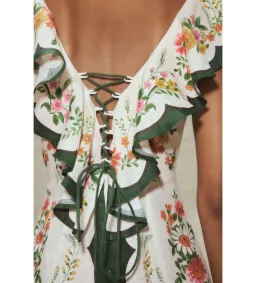 Alemais Elisabetta Ruffle Midi Dress Multi Size AU 10 for rent on The Volte - image 4