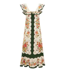 Alemais Elisabetta Ruffle Midi Dress Multi Size AU 10 for rent on The Volte - image 1