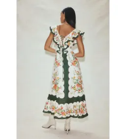 Alemais Elisabetta Ruffle Midi Dress Multi Size AU 10 for rent on The Volte - image 3