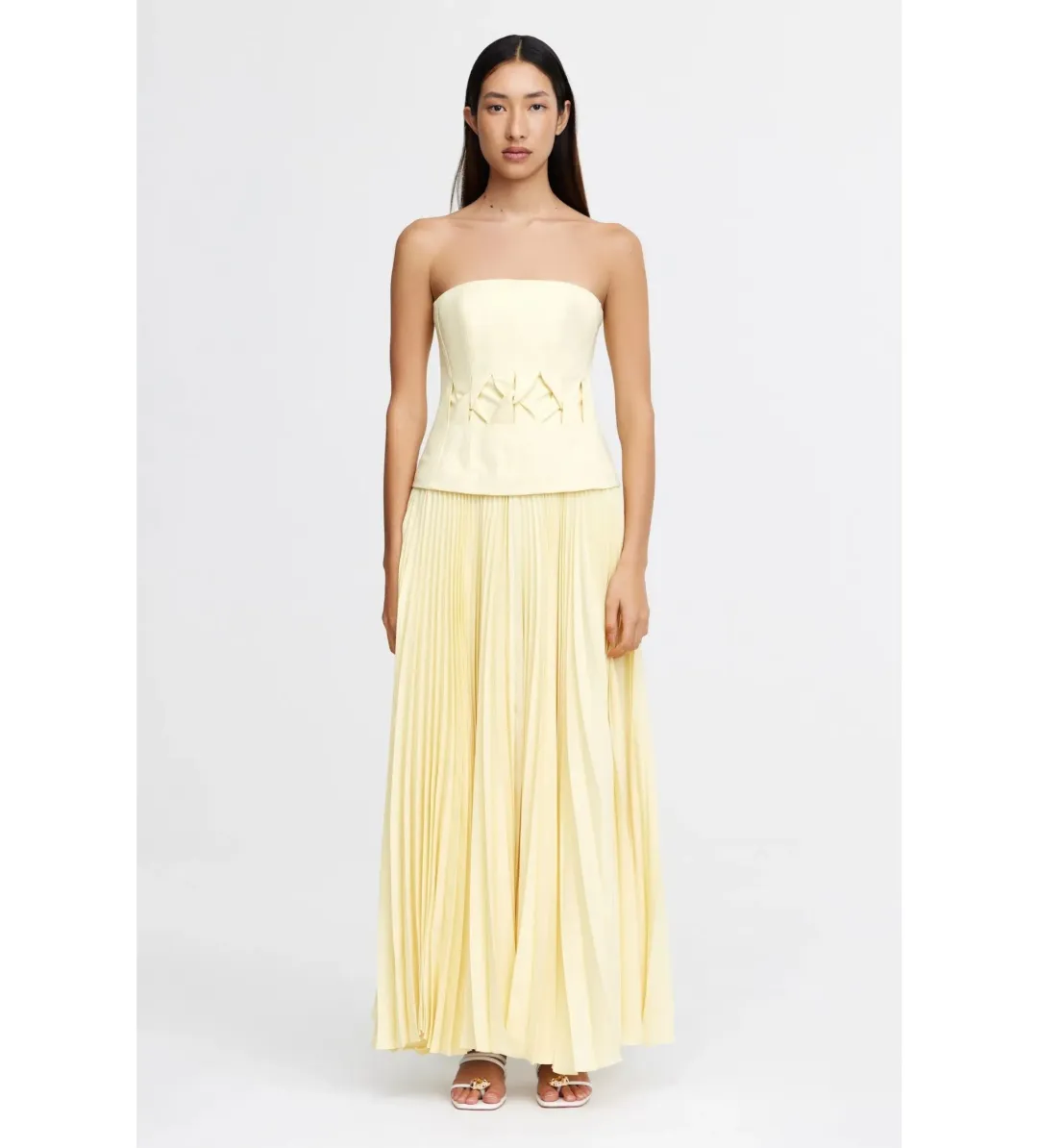 Acler Newbewick Maxi Dress in Lemon Sorbet Size AU 14 for rent on The Volte - main image