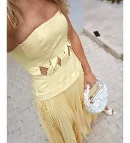 Acler Newbewick Maxi Dress in Lemon Sorbet Size AU 14 for rent on The Volte - image 7