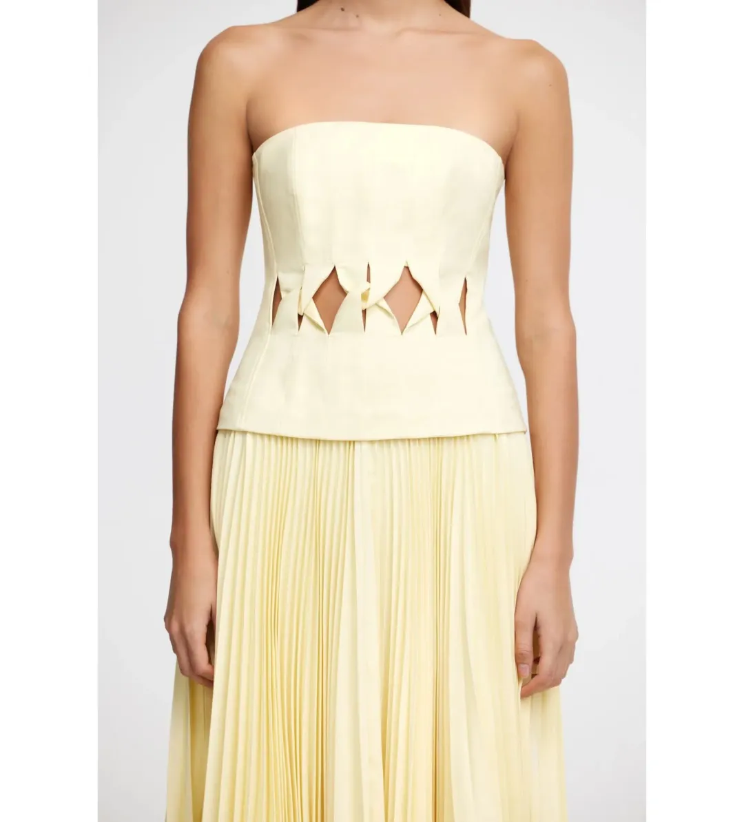 Acler Newbewick Maxi Dress in Lemon Sorbet Size AU 14 for rent on The Volte - main image