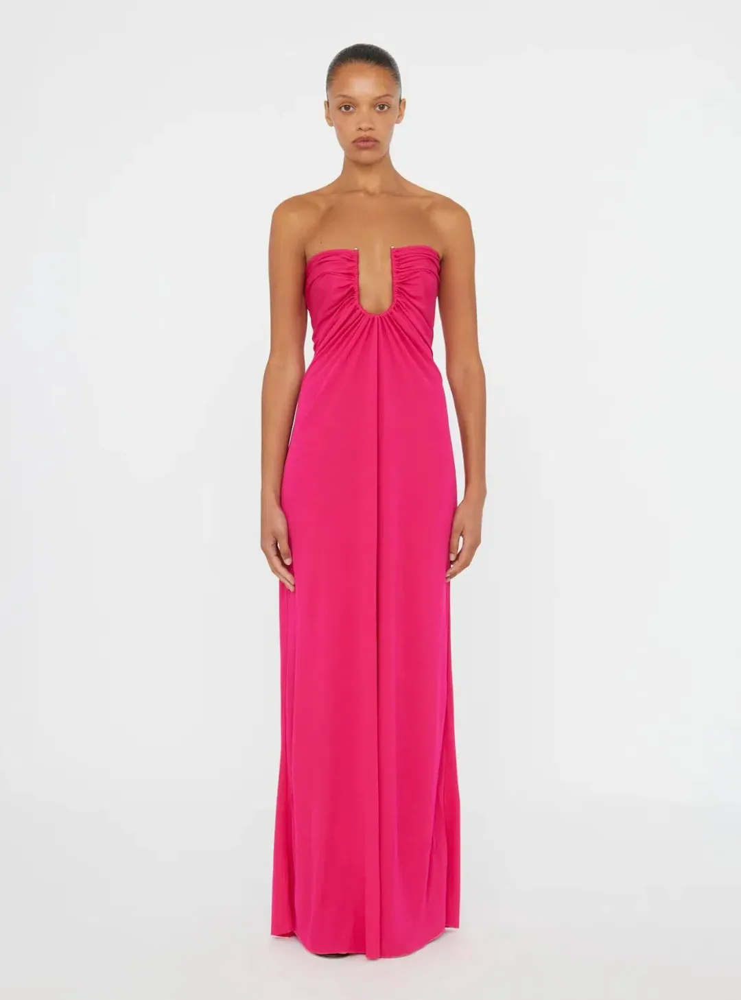 Christopher Esber Arced Palm Strapless Dress in Pink Size 6 for rent on The Volte - main image