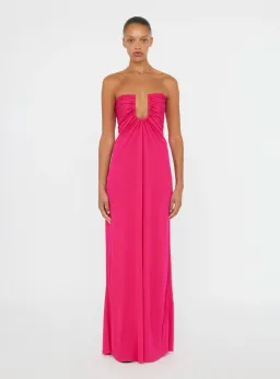 Christopher Esber Arced Palm Strapless Dress in Pink Size 6 for rent on The Volte - image 1