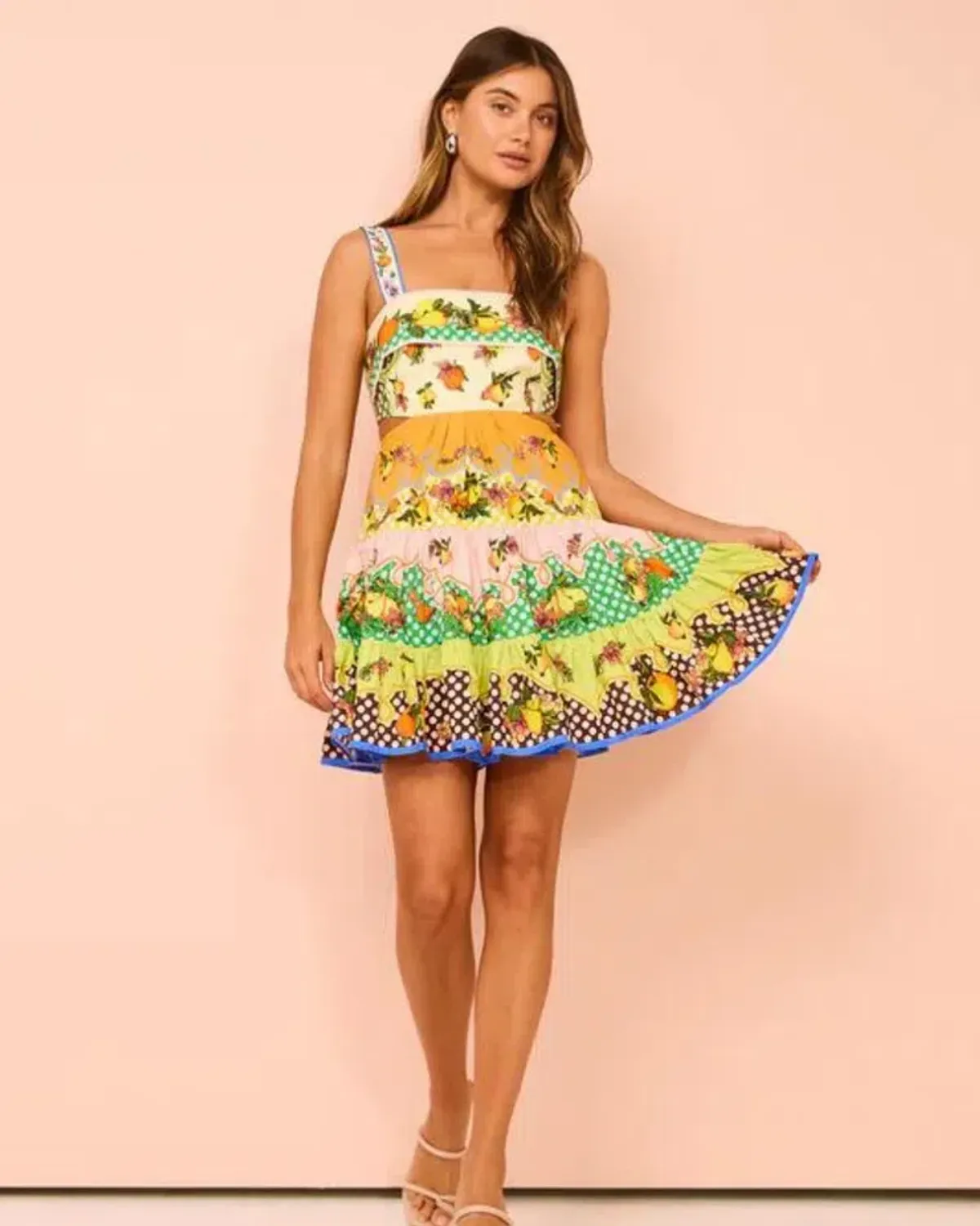 Alemais Lemonis Cut Out Mini Dress Multi Size 8 - Image 2