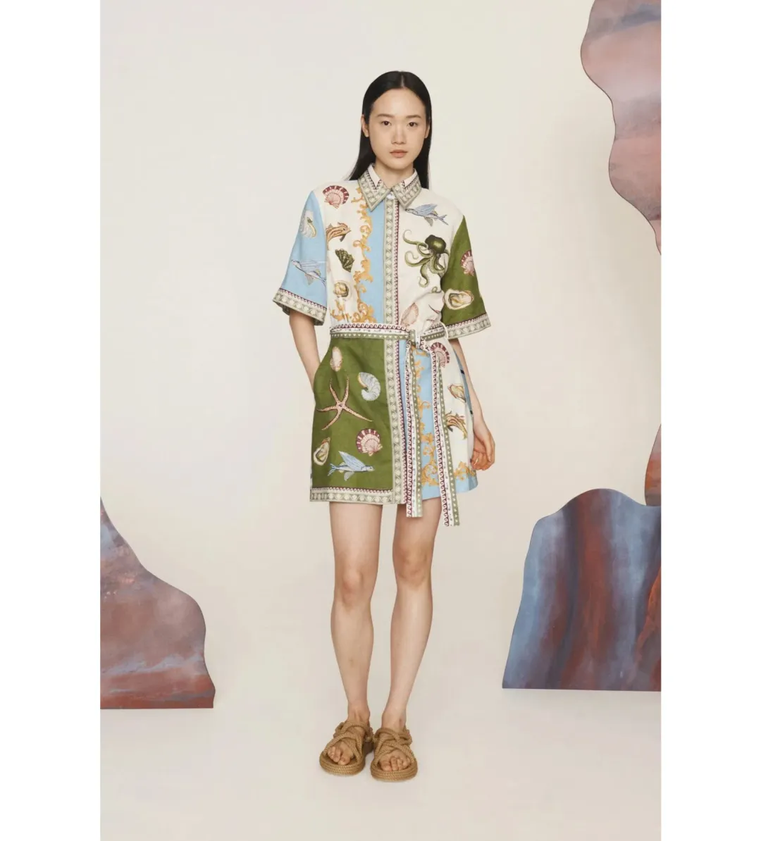 Alemais Bath House Mini Dress Multi Size AU 16 for rent on The Volte - main image