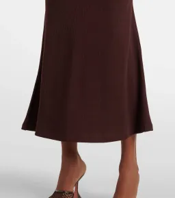 Christopher Esber Spiral Crystal Ribbed-Knit Midi Dress Mahogany Size 10 for rent on The Volte - image 4