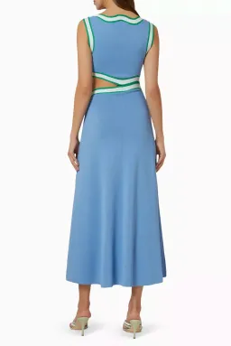 Rachel Gilbert Elias Midi Dress Blue Size M / Aus 10 for rent on The Volte - image 2