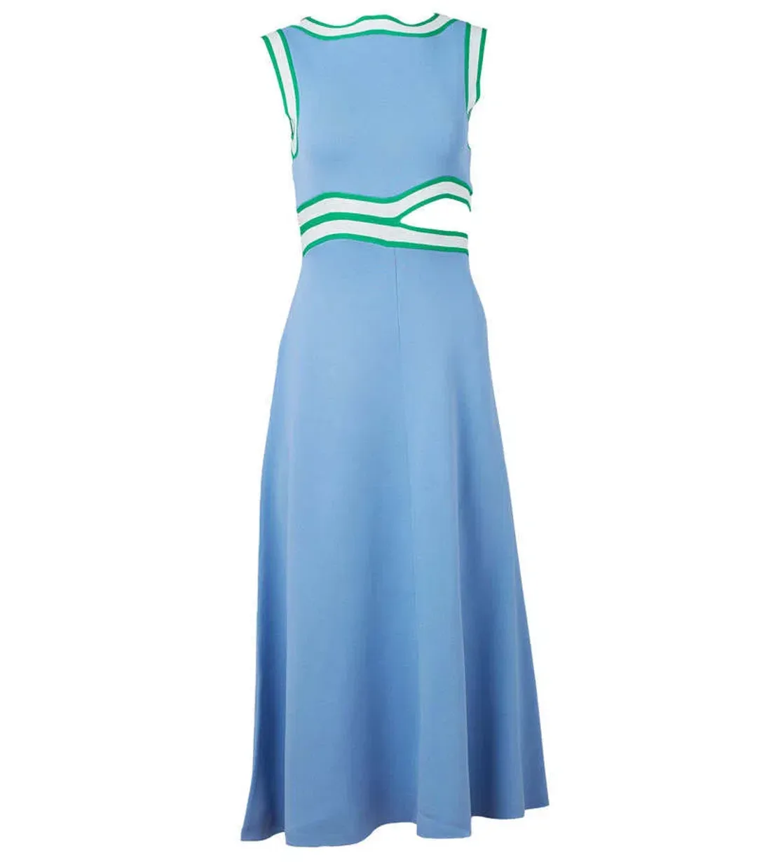 Rachel Gilbert Elias Midi Dress Blue Size M / Aus 10 for rent on The Volte - main image