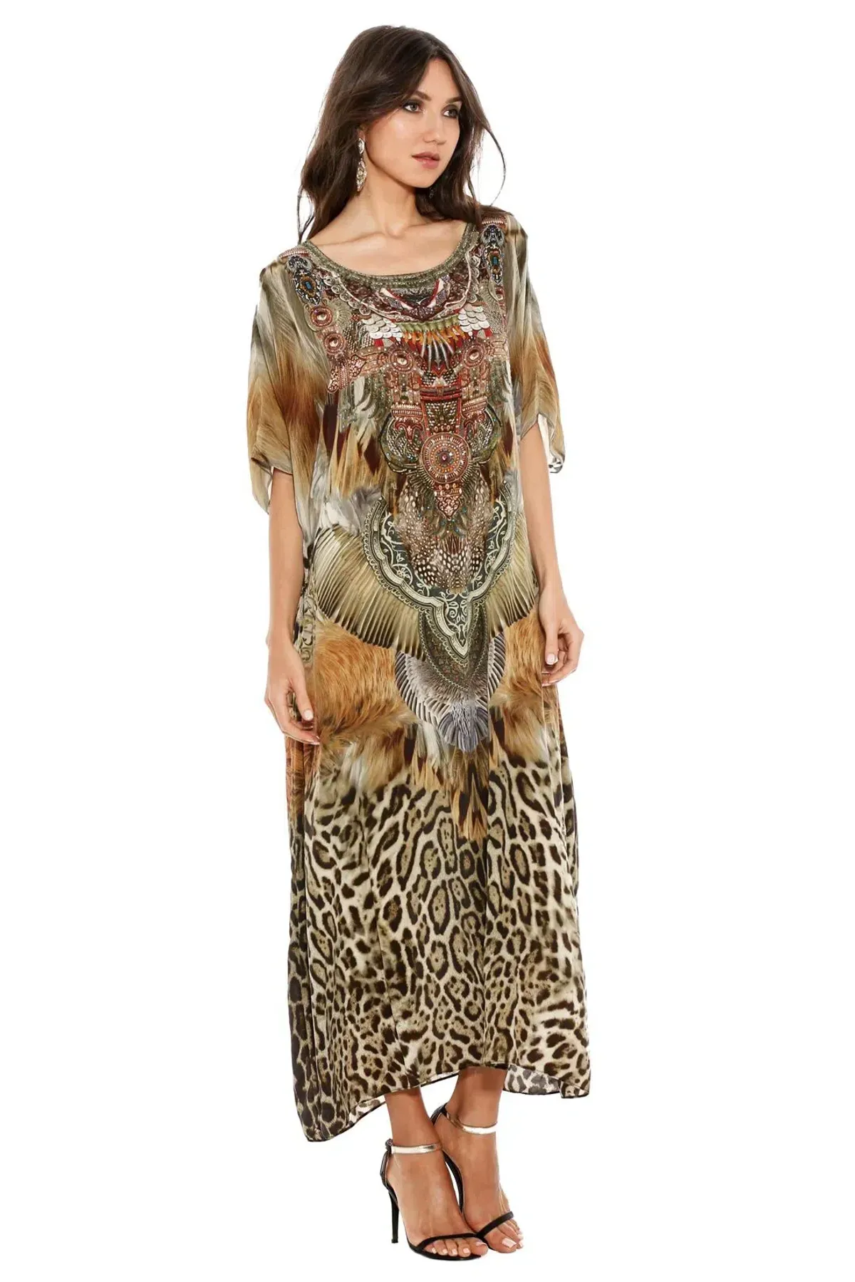 Camilla El Salvaje Round Neck Kaftan Maxi Multi One Size - Image 2