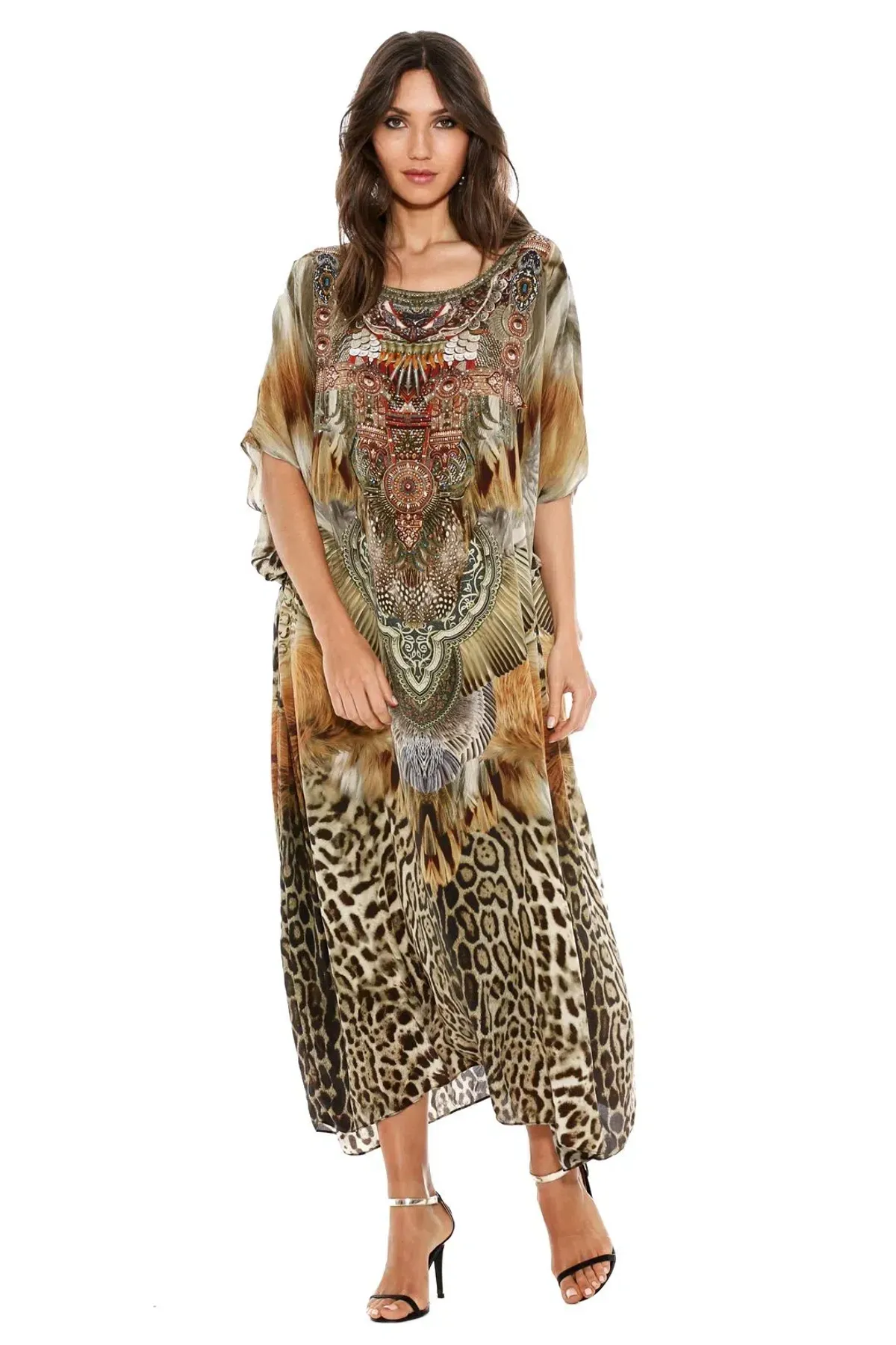 Camilla El Salvaje Round Neck Kaftan Maxi Multi One Size - Image 1