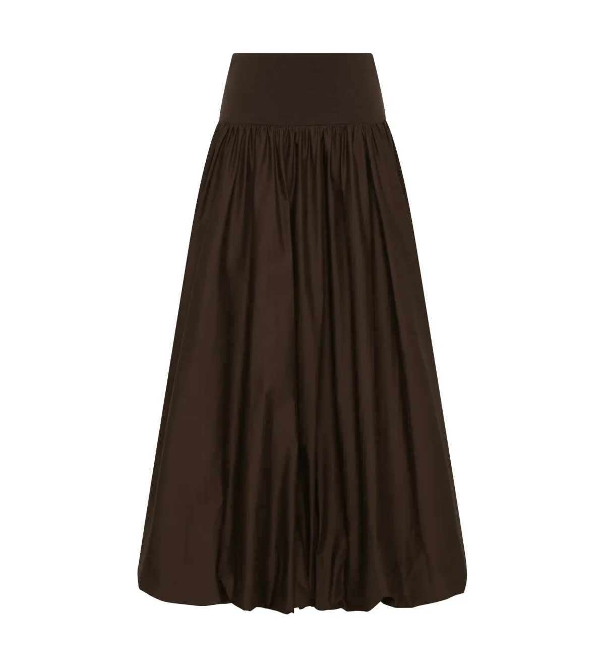 Aje Havana Ruched Top & Bubble Midi Skirt Set in Chocolate Size 6 - Image 5