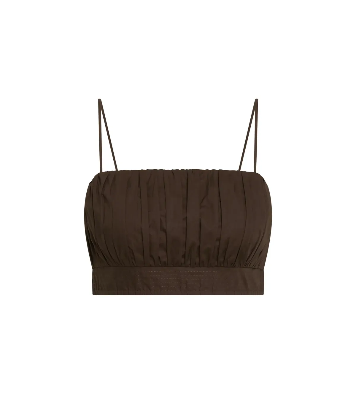 Aje Havana Ruched Top & Bubble Midi Skirt Set in Chocolate Size 6 - Image 4