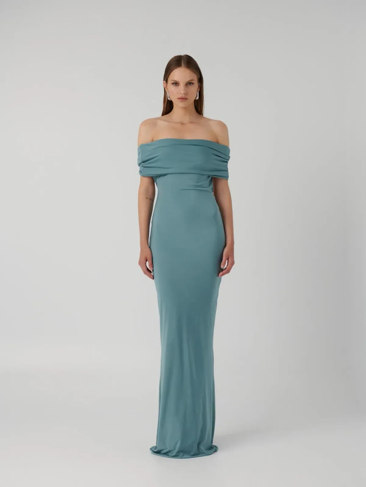 Effie Kats Viela Gown Eucalyptus Size 6/XS for rent on The Volte - main image