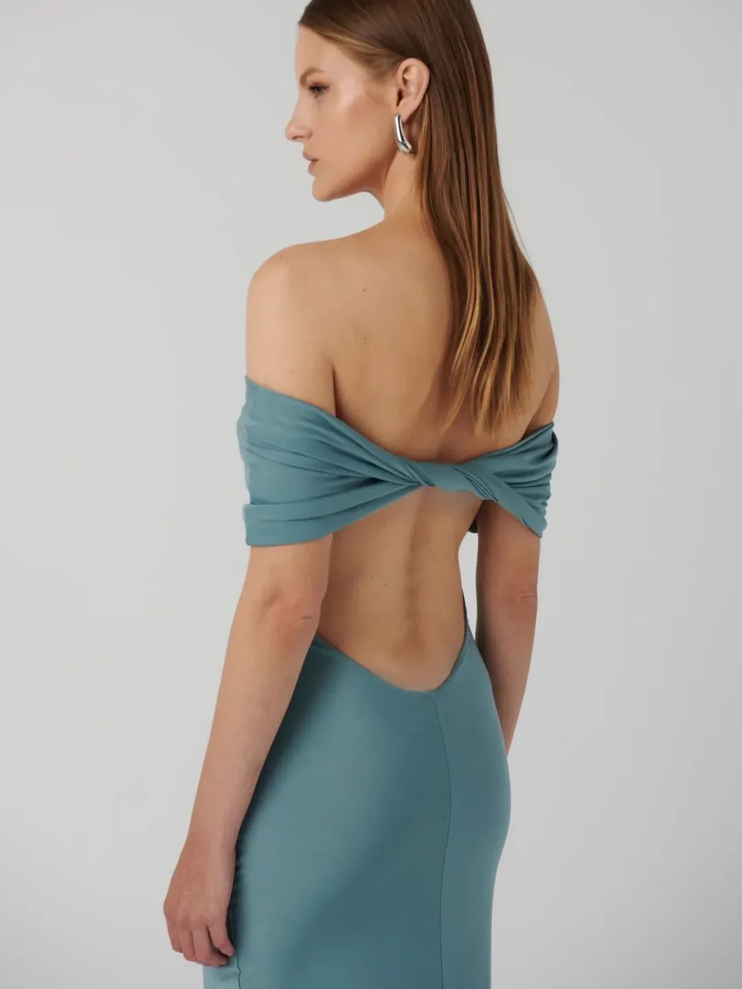 Effie Kats Viela Gown Eucalyptus Size 6/XS for rent on The Volte - main image