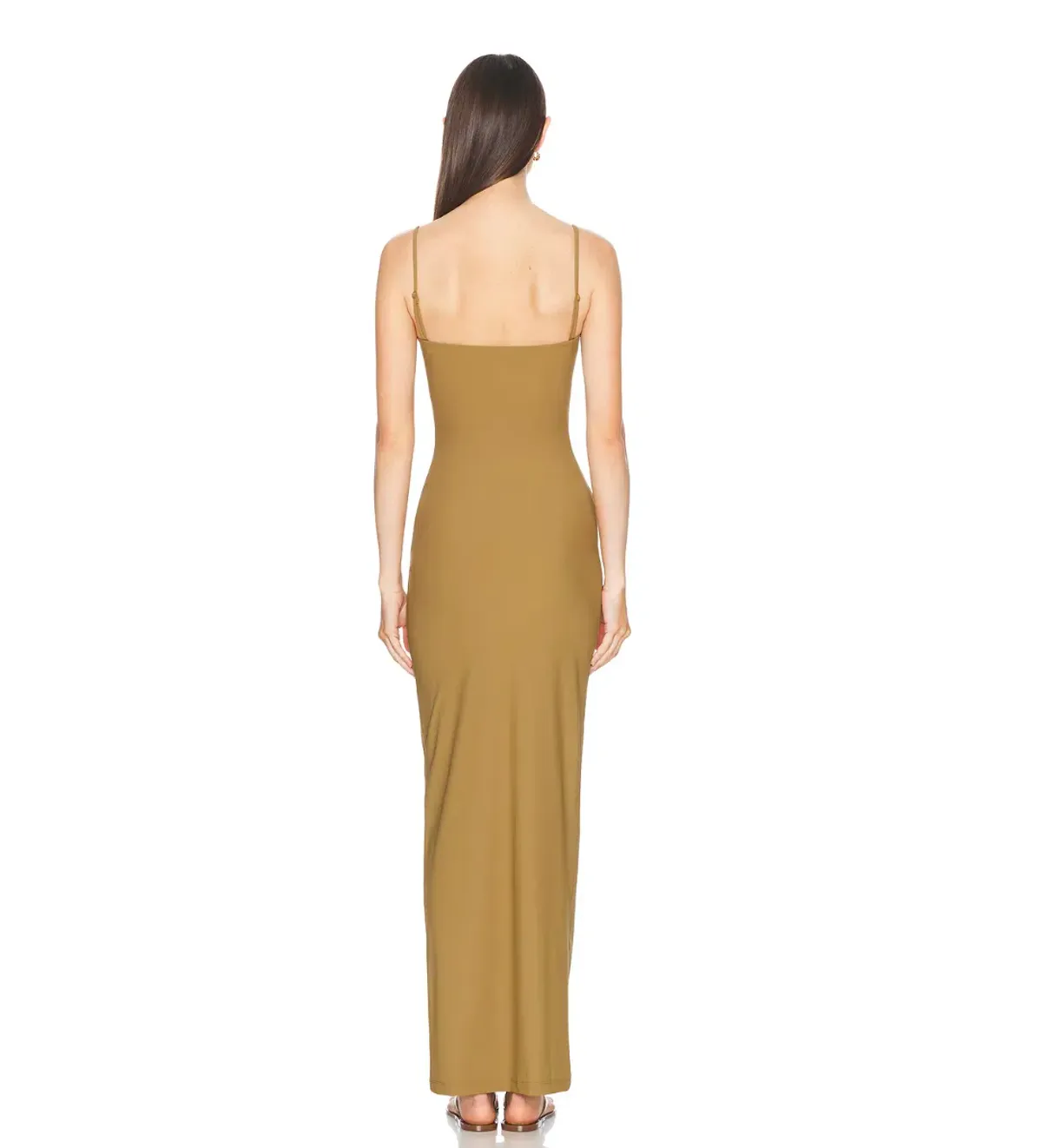 Christopher Esber Arced Ruched Lycra Maxi Dress Kombu Green Size AU 4 - Image 2