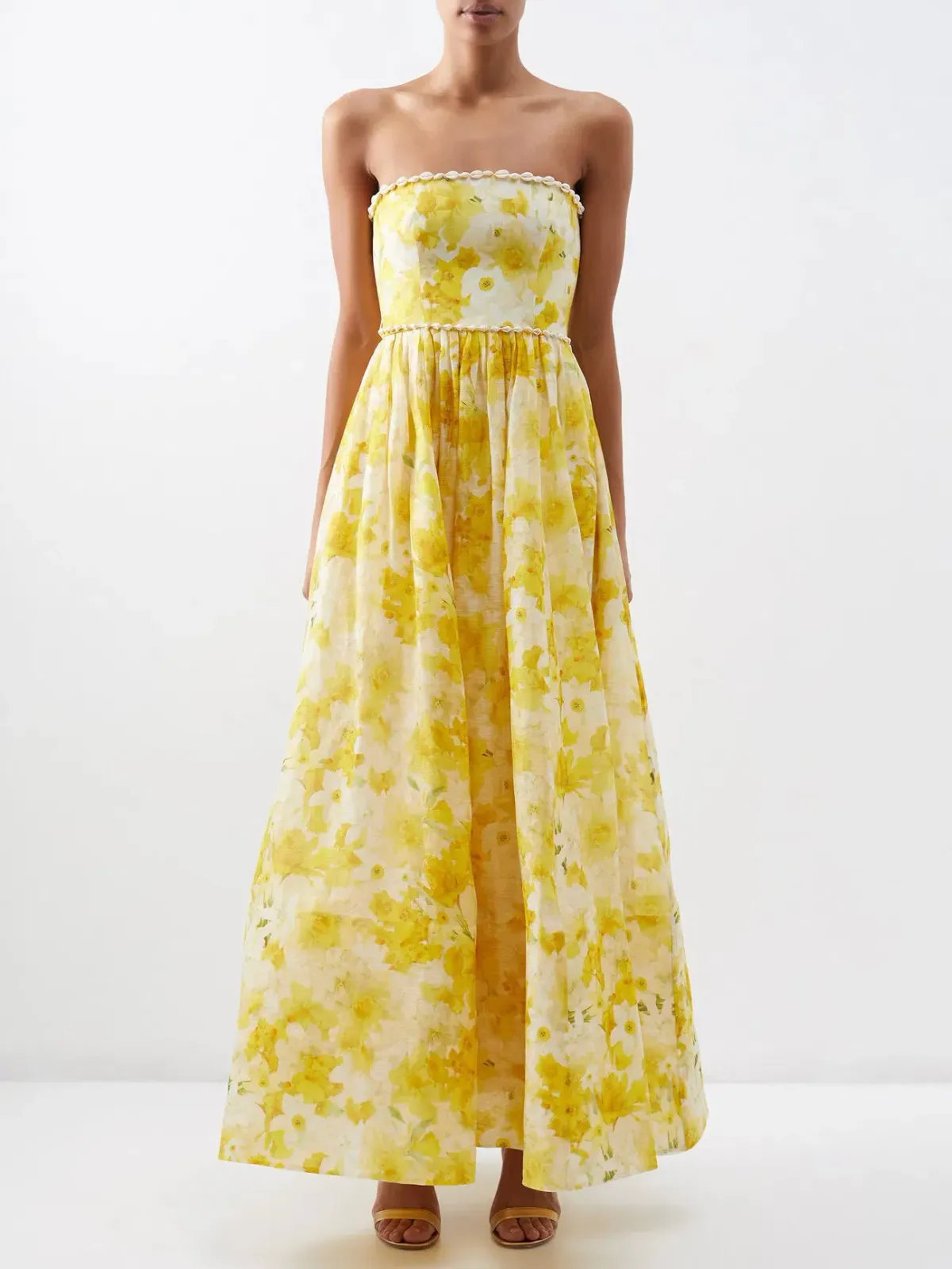 Zimmermann Wonderland Strapless Maxi Dress Daffodil Floral Print Size 0 / AU 8 - Image 2