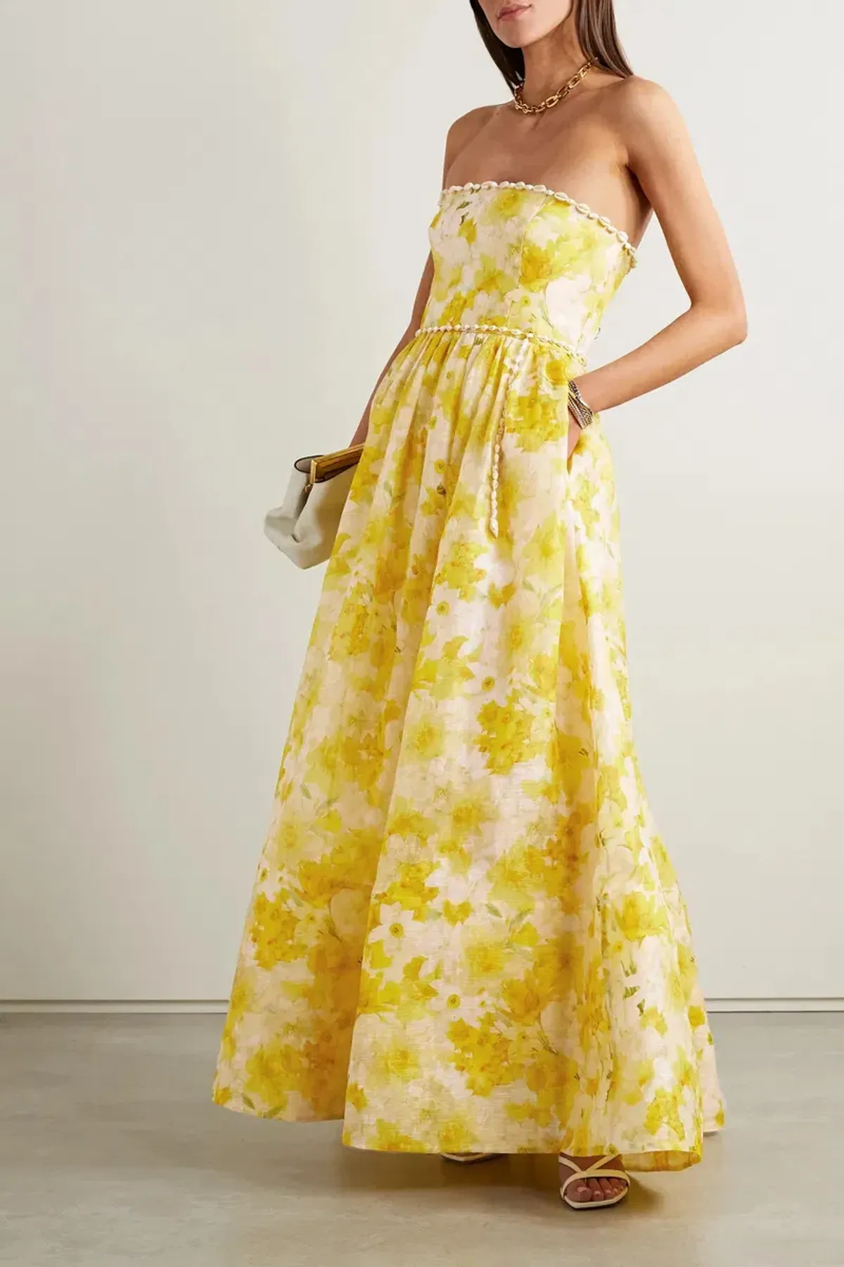 Zimmermann Wonderland Strapless Maxi Dress Daffodil Floral Print Size 0 / AU 8 - Image 1