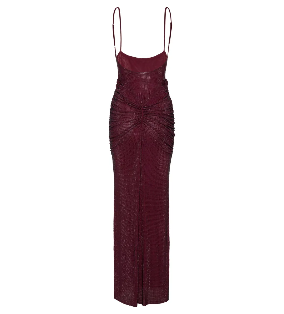 Meshki Roisin Diamante Satin Maxi Dress Mahogany AU 4 for rent on The Volte - main image