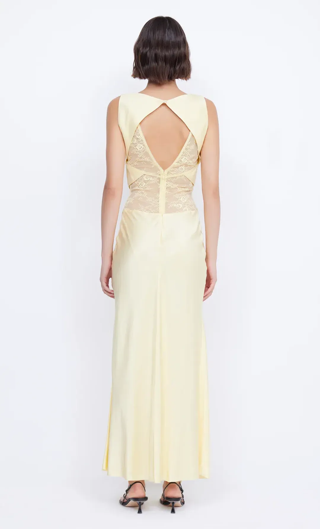 Bec & Bridge Juliette V Neck Maxi Dress Butter Yellow Size AU 10 for rent on The Volte - main image
