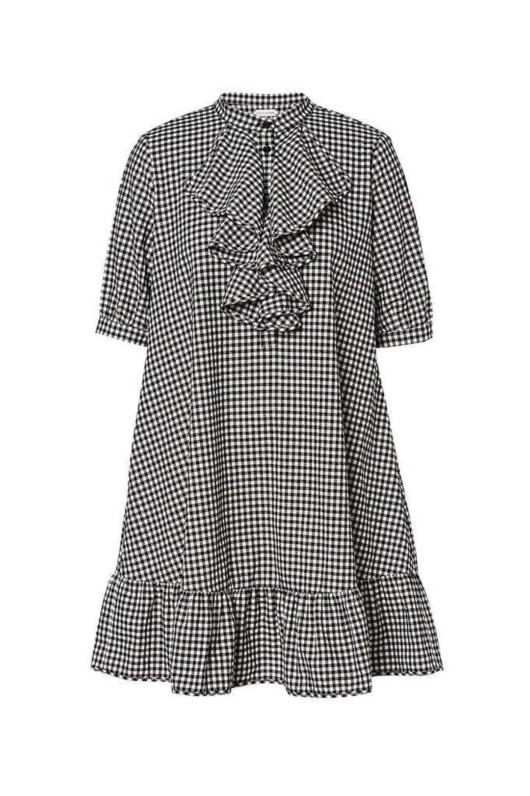 Scanlan Theodore Gingham Ruffle Dress size 8 for rent on The Volte - main image