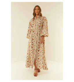 Palm Noosa Noddy Tomato Tiles Maxi Dress Print Size 8 for rent on The Volte - image 1