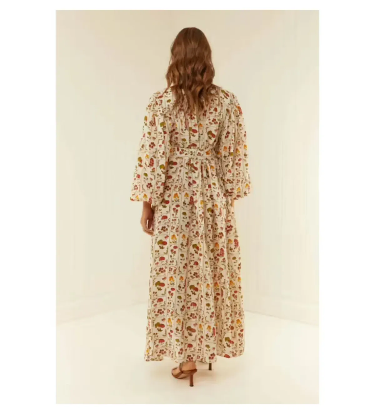 Palm Noosa Noddy Tomato Tiles Maxi Dress Print Size 8 - Image 3