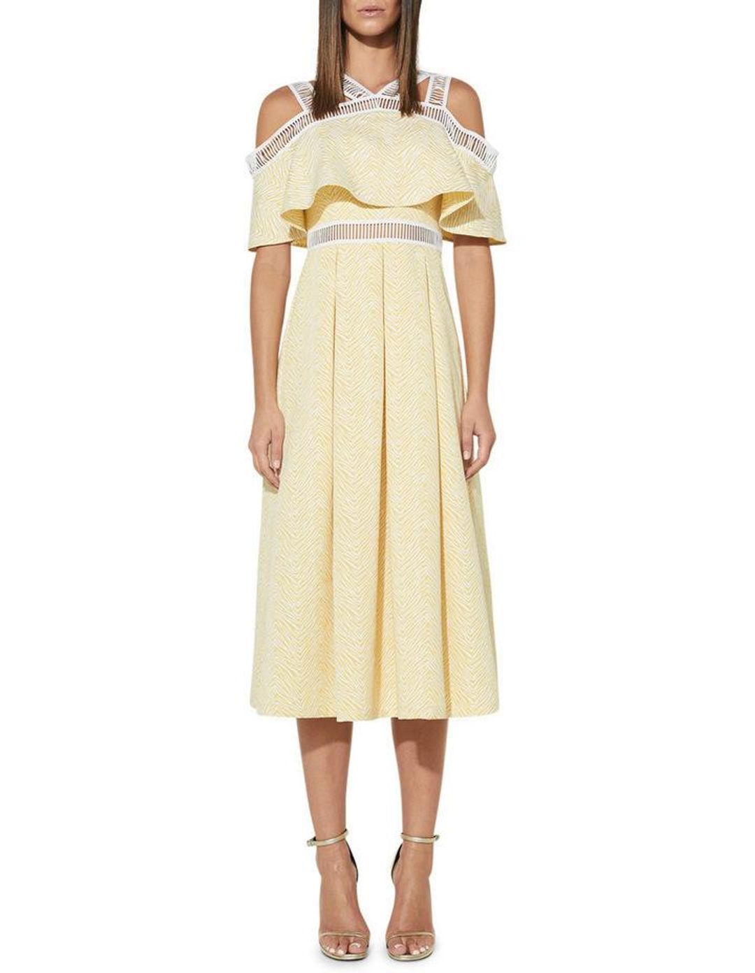 Mossman Along The Lines Dress Yellow Size 6 for rent on The Volte - main image