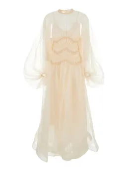 Zimmermann Illuminate Macrame Gown Midi Cream Size AU 8 for rent on The Volte - image 2