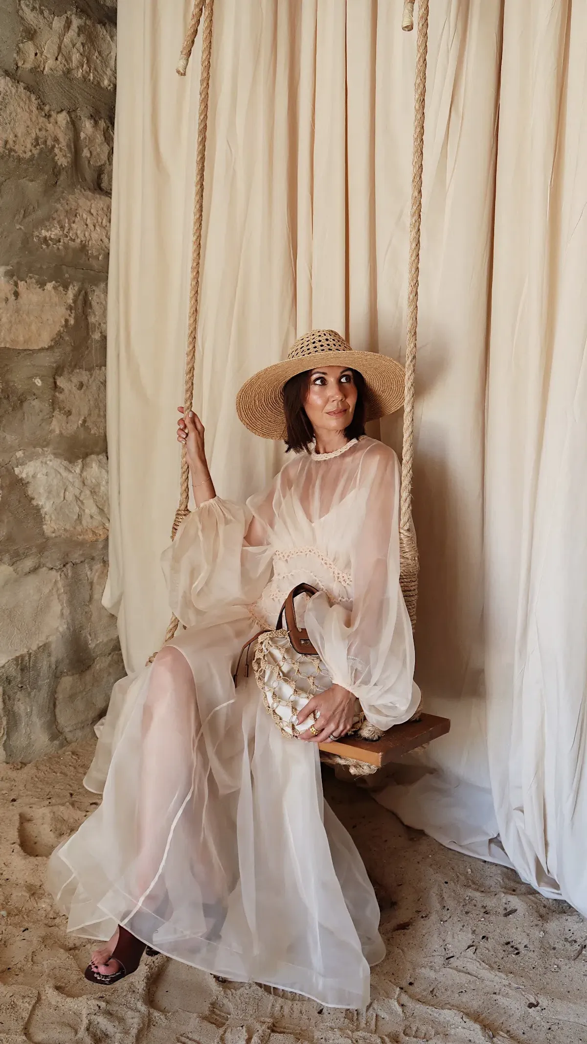 Zimmermann Illuminate Macrame Gown Midi Cream Size AU 8 - Image 1