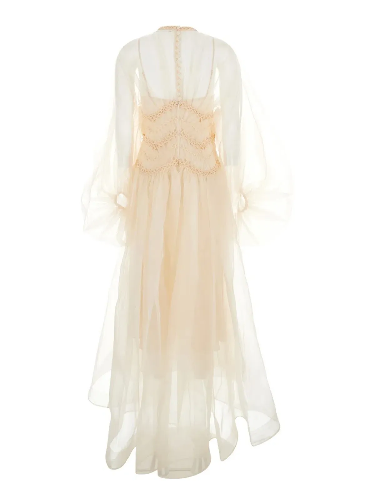 Zimmermann Illuminate Macrame Gown Midi Cream Size AU 8 - Image 3
